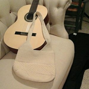 Cream crochet bucket bag -- Summer Wonderful